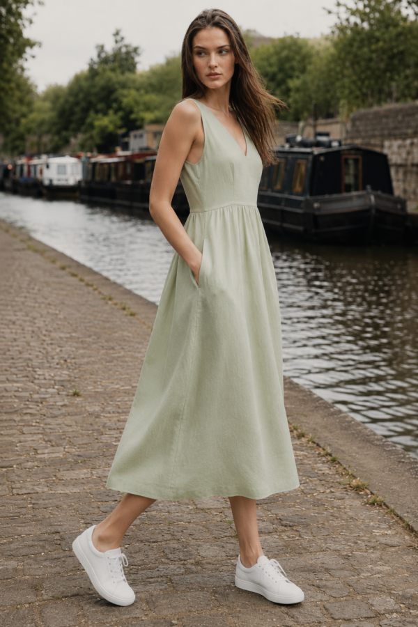 Fernleigh Linen Midi Dress alternate angle