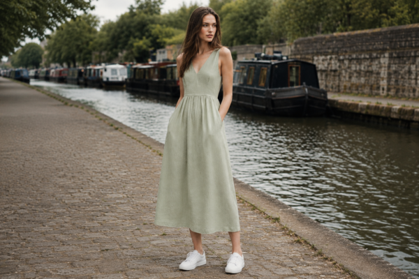 Fernleigh Linen Midi Dress context view