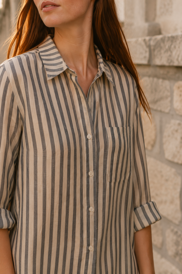 Stone 18 cotton shirt fabric detail