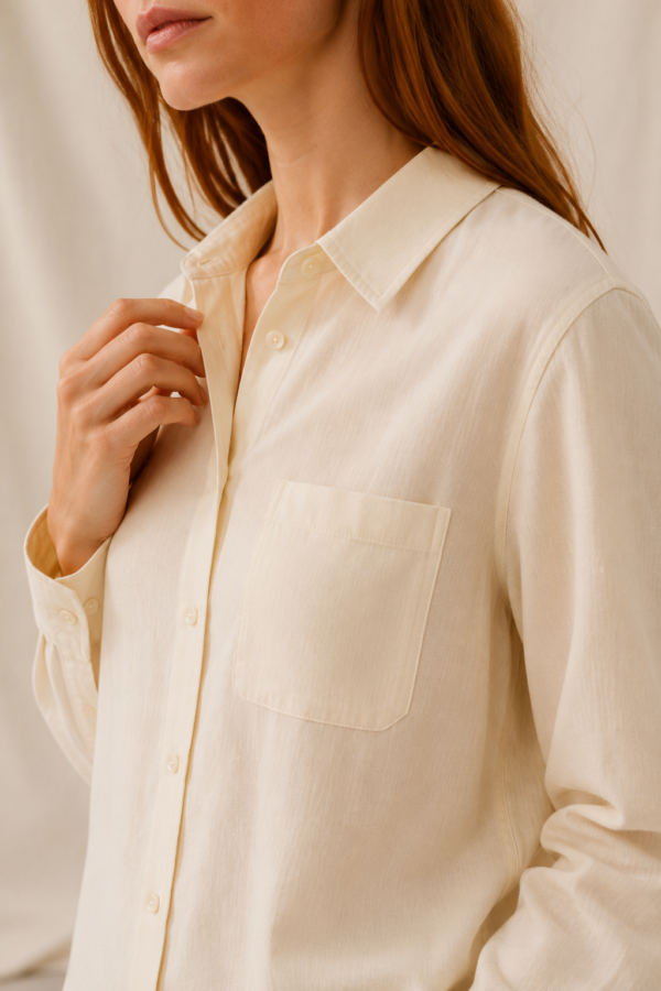 Meadow 23 cotton shirt fabric detail