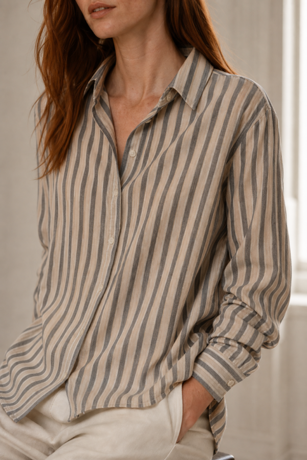 Meadow 53 cotton shirt fabric detail