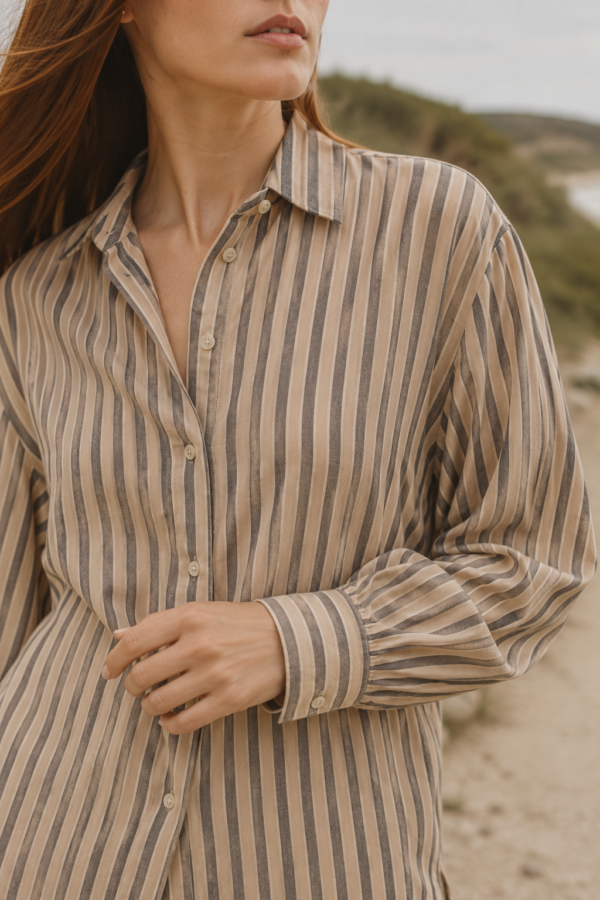Meadow 63 cotton shirt fabric detail